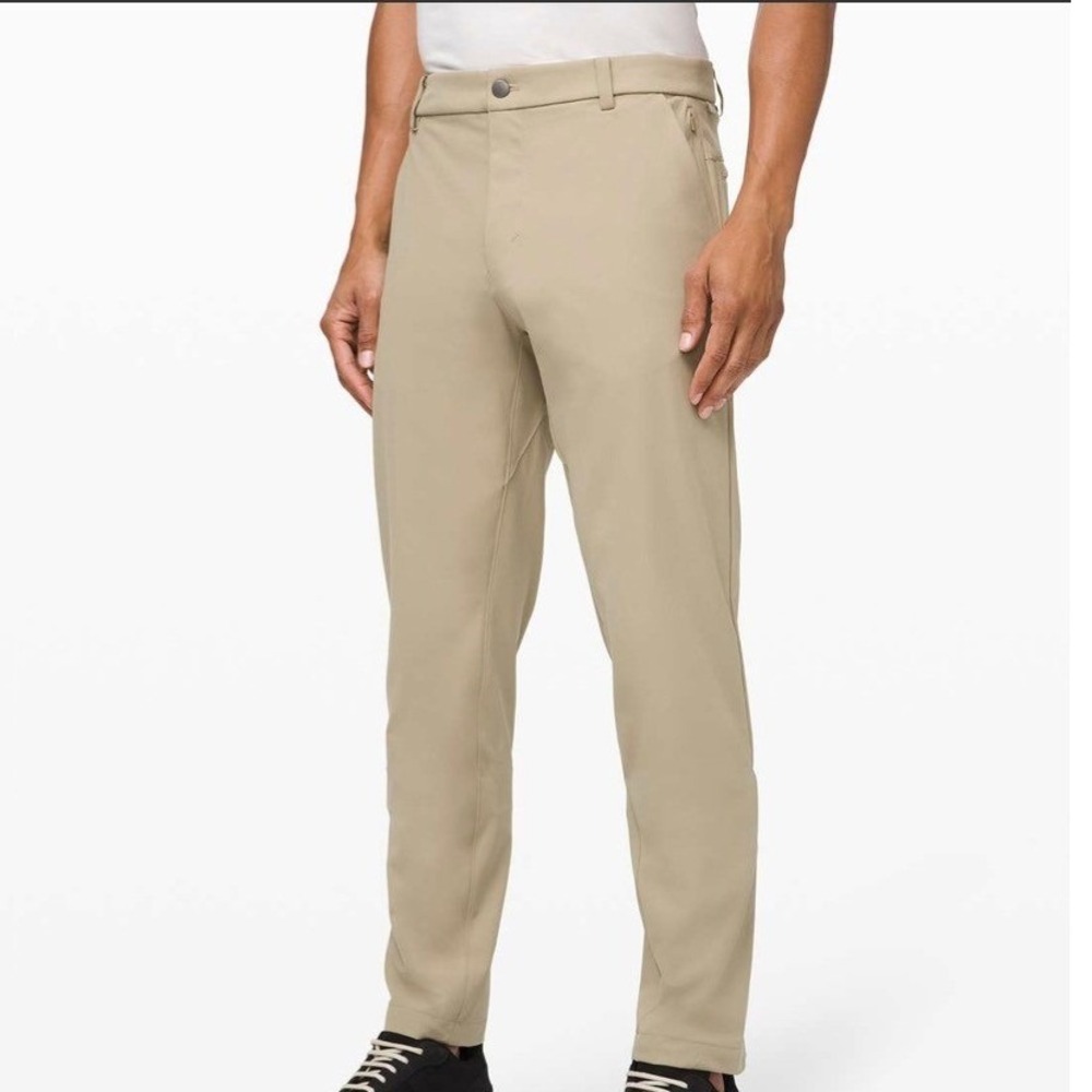 Lululemon Commission Pant Mens 33 Tan Warpstreme M5711S Chino - Picture 2 of 8